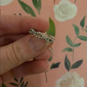 Silver ring with gems